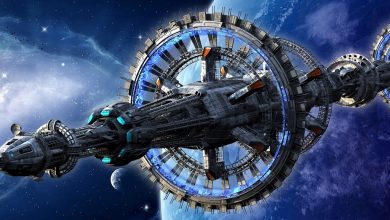 Космический двигатель для полетов.